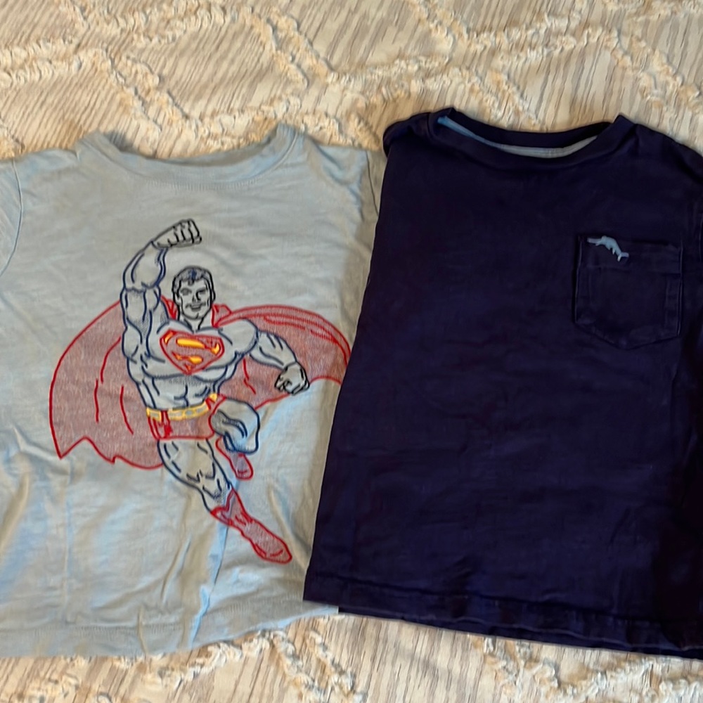 Superman Shirt (GAP) and navy blue Tommy Bahama shirt